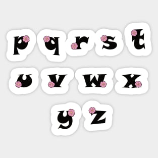 Mauve Flower Alphabet (on) - lower case 2/2 Sticker